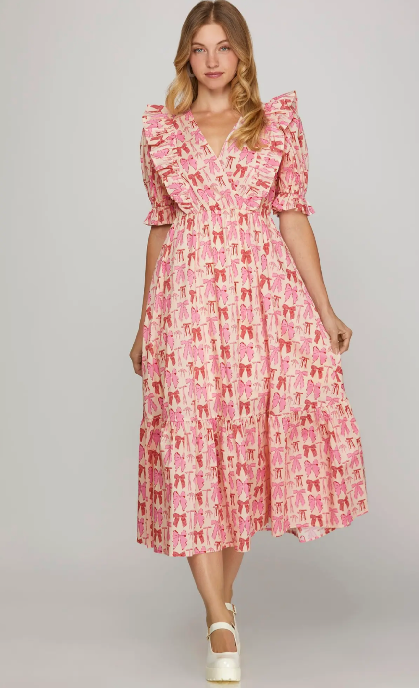 Bridget Dress Pink Bows