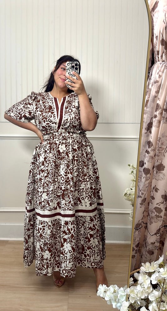 The Patrica Dress In Brown