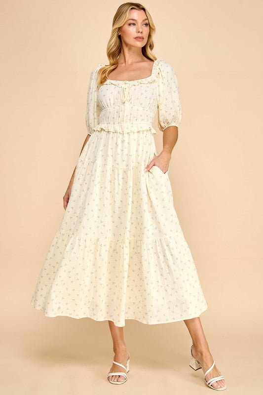 The Nina Dress Blue Bows
