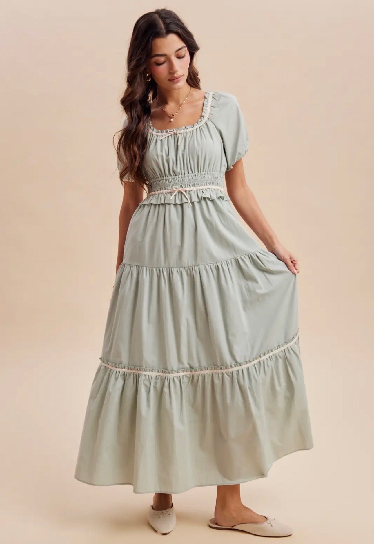 Belen Dress in Sage