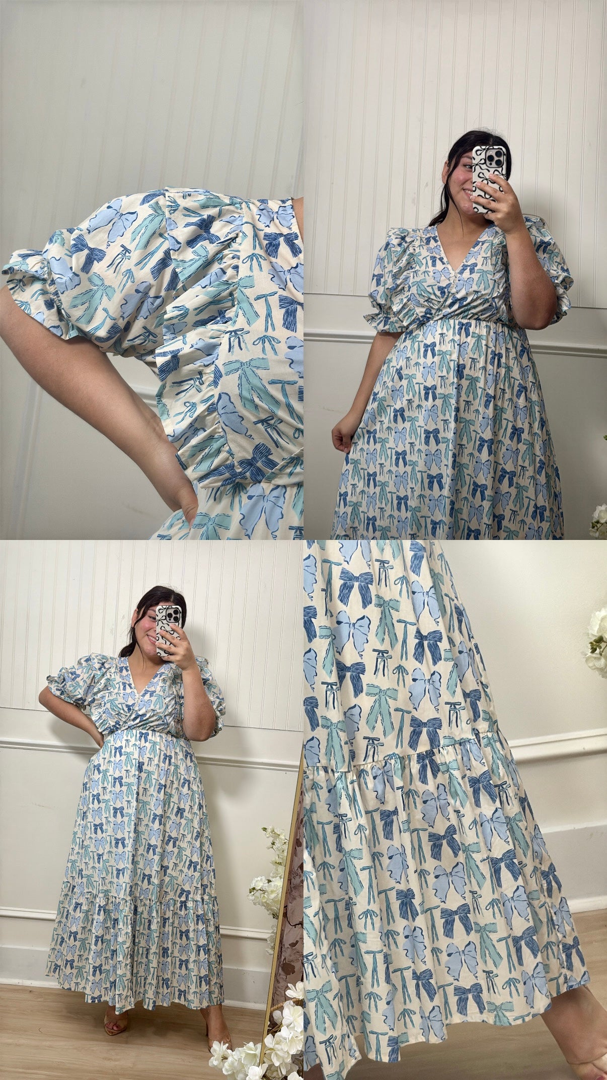 Bridget Dress Blue Bow