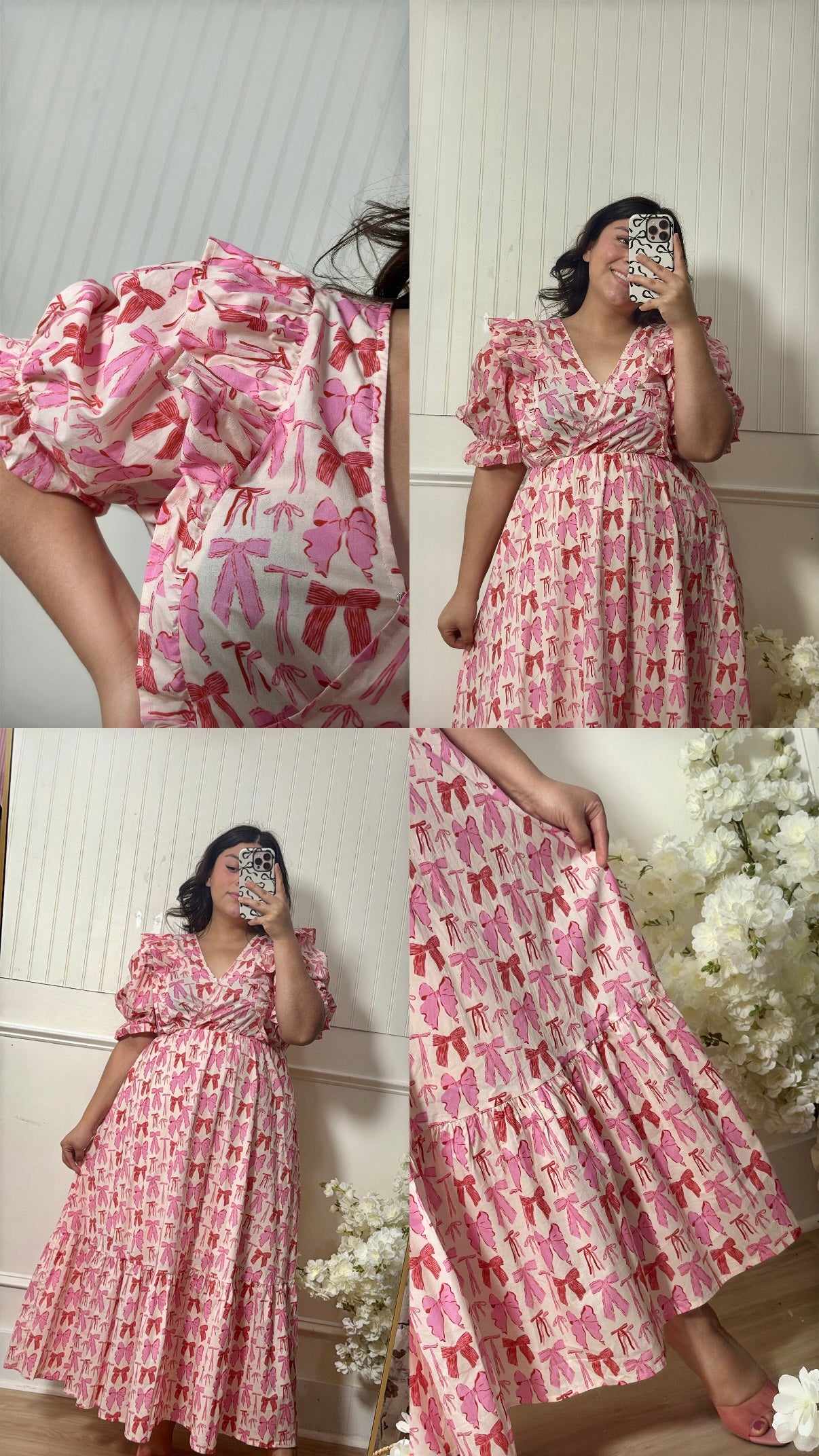 Bridget Dress Pink Bows