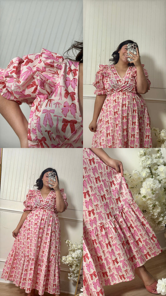 Bridget Dress Pink Bows