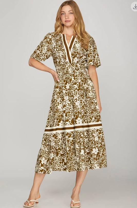The Patrica Dress In Brown