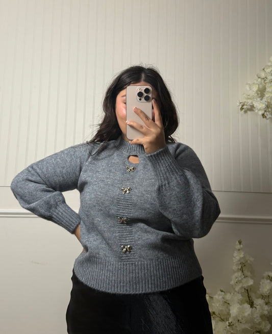 Charming Sweater In Gray